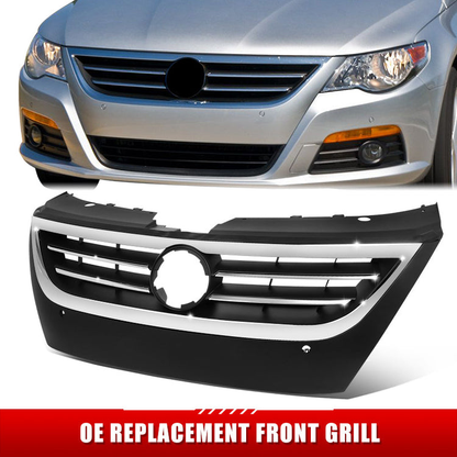PARRILLA GRILLE - VG PASAT CC '09-'13/'14-'17/ GRILLE ASS'Y 09-13/ PRIMED BLACK/ W/CHROME MOULDING/ (W/SENSOR H.)