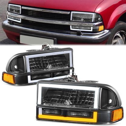 FAROS CLEAR LENS,AMBER REFLECTOR,BLACK HOUSING,4PCS,LED BAR