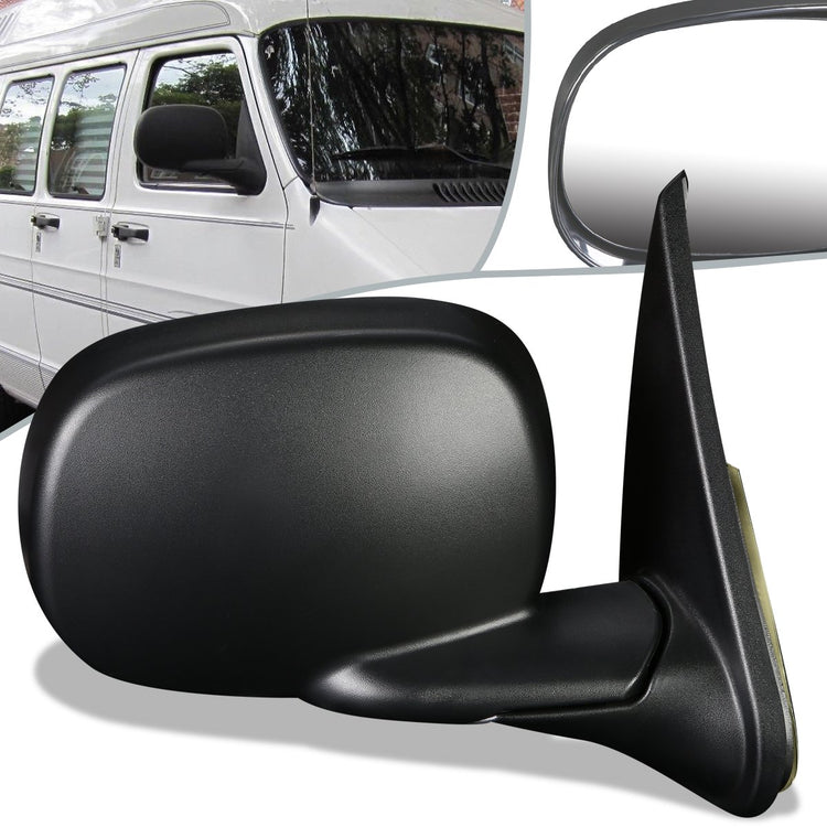 RETROVISOR MIRROR - OEM - 98 DODGE B1500, B2500, B3500 / 99-03 DODGE RAM 1500, 2500, 3500 VAN - MANUAL - TEXTURED - BLACK - RIGHT