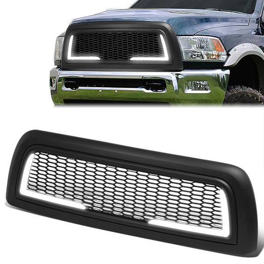 PARRILLA GRILLE - 10-18 DODGE RAM 2500, 3500 - HONEYCOMB MESH - W/ LED DRL LIGHT - LED'S REQUIRE WIRING INTO EXISTING LIGHTING - MATTE BLACK