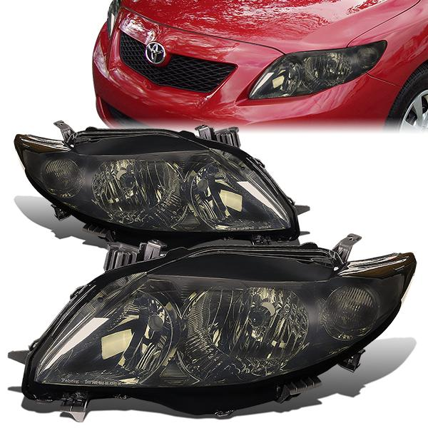 FAROS 09-10 TOYOTA COROLLA - 9006 LOW BEAM / 9005 HIGH BEAM / 3457A TURN SIGNAL - SMOKE HOUSING / AMBER CORNER