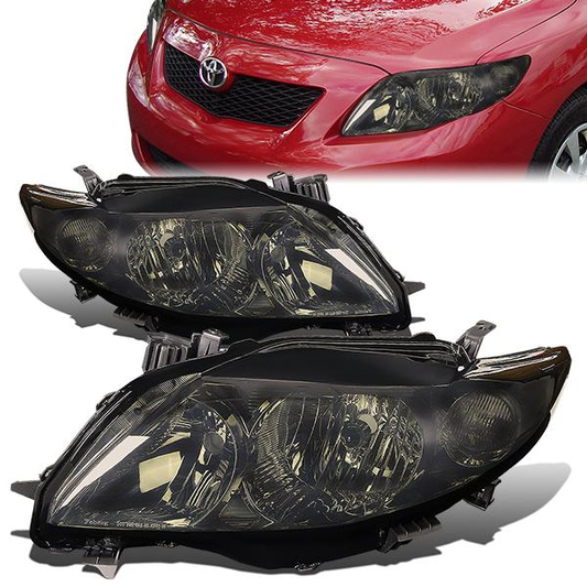 FAROS 09-10 TOYOTA COROLLA - 9006 LOW BEAM / 9005 HIGH BEAM / 3457A TURN SIGNAL - SMOKE HOUSING / AMBER CORNER
