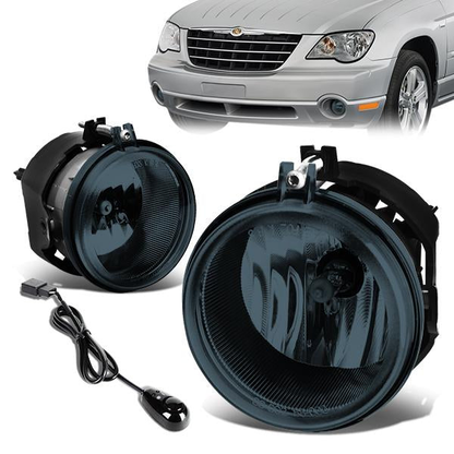 FAROS DE NIEBLA 05-08 CHRYSLER PACIFICA / 05-09 SEBRING, TOWN AND COUNTRY / 08-10 DODGE AVENGER, CHALLENGER, GRAND CARAVAN / 07-10 CALIBER, NITRO / 05-07 CARAVAN . 06-09 CHARGER / 07-09 JEEP COMPASS, PATRIOT - WITH SWITCH - SMOKE