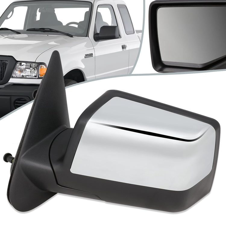 RETROVISOR MIRROR - OEM - 06-11 FORD RANGER - MANUAL - CHROME - LEFT
