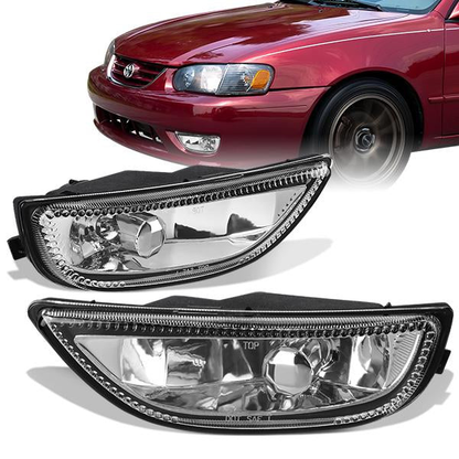 FAROS DE NIEBLA 01-02 TOYOTA COROLLA - H11 BULB - CHROME / CLEAR