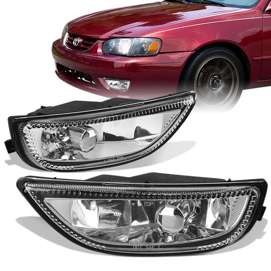 FAROS DE NIEBLA 01-02 TOYOTA COROLLA - H11 BULB - CHROME / CLEAR