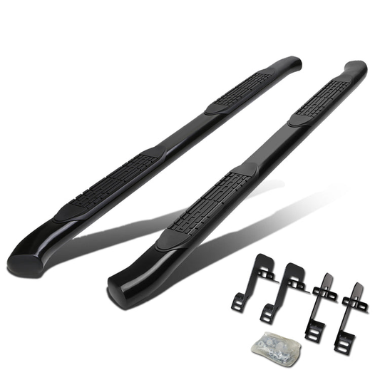 ESTRIBOS 4" - OVAL - 45 DEG - 04-14 FORD F-150 - SUPER CREW CAB - BLACK