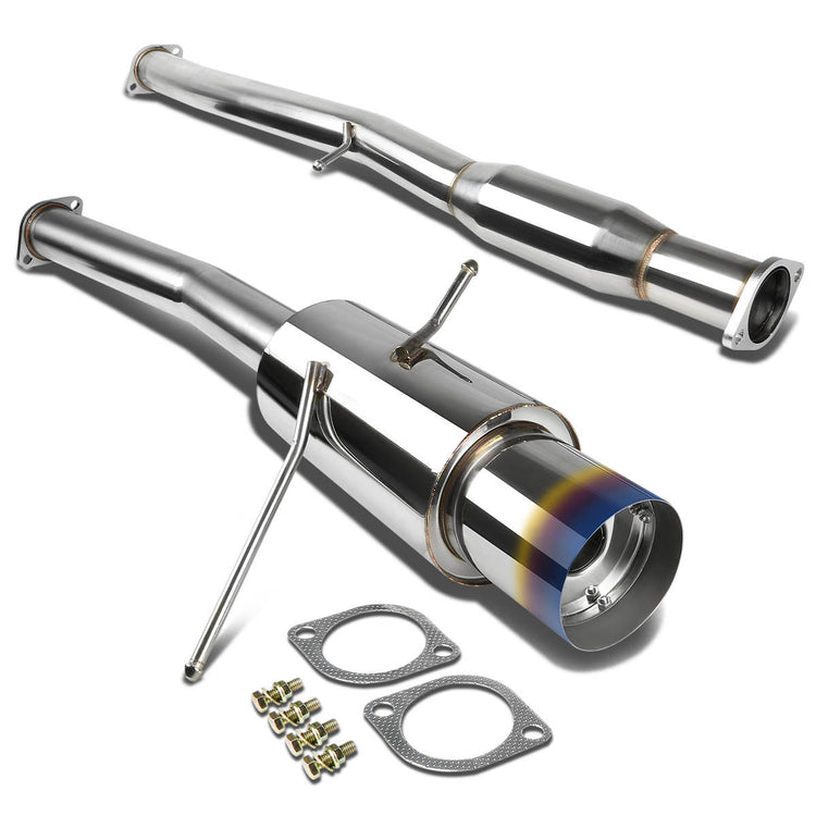 TUBERIA CATBACK CATBACK - 02-07 SUBARU WRX / STI - SINGLE BURNT TIP - ROUND MUFFLER - STAINLESS STEEL
