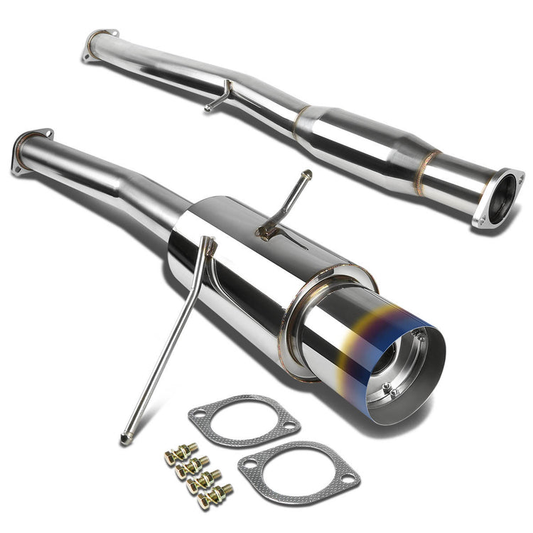 TUBERIA CATBACK CATBACK - 02-07 SUBARU WRX / STI - SINGLE BURNT TIP - ROUND MUFFLER - STAINLESS STEEL
