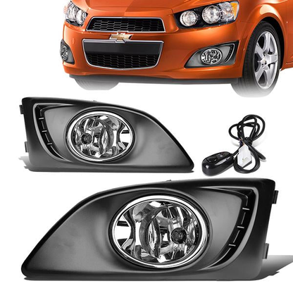 FAROS DE NIEBLA 11-15 CHEVY SONIC / 12-15 AVEO - W/ SWITCH - H8 BULB - CLEAR