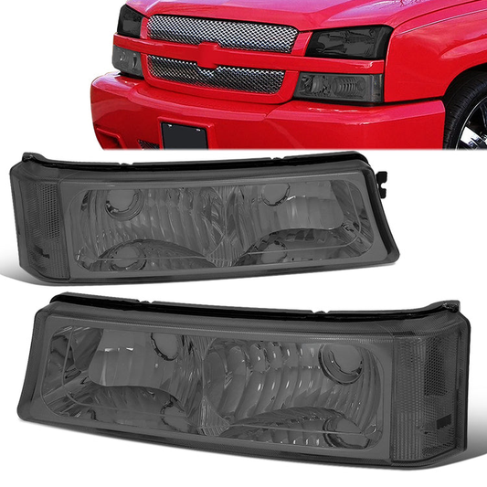 CUARTOS LUZ 03-06 CHEVY AVALANCHE 1500, 2500, SILVERADO 1500, 2500, 3500, 1500 HD, 2500 HD / 2007 SILVERADO 1500, 1500 HD, 2500 HD, 3500 CLASSIC - FITS MODELS WITHOUT FACTORY CLADDING ONLY - 2PC - SMOKE / CLEAR CORNER