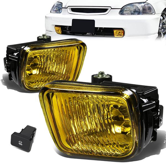 FAROS DE NIEBLA 96-98 HONDA CIVIC 2/3/4-DR - W/ SWITCH - H3 BULB - AMBER
