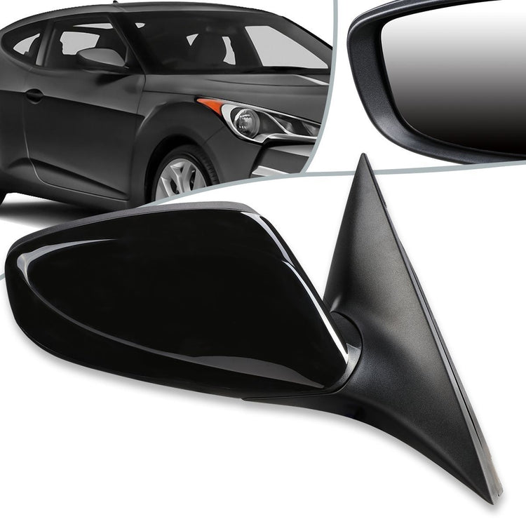 RETROVISOR MIRROR - OEM - 12-14 HYUNDAI VELOSTER - DOES NOT FIT PANORAMIC ROOF MODELS - POWERED - HEATED - PAINTABLE - BLACK - RIGHT