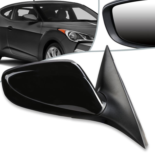 RETROVISOR MIRROR - OEM - 12-14 HYUNDAI VELOSTER - DOES NOT FIT PANORAMIC ROOF MODELS - POWERED - HEATED - PAINTABLE - BLACK - RIGHT