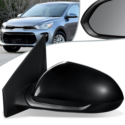 RETROVISOR MIRROR - OEM - 18+ KIA RIO - POWERED - HEATED - FOLDING - BLACK MATERIAL - LEFT