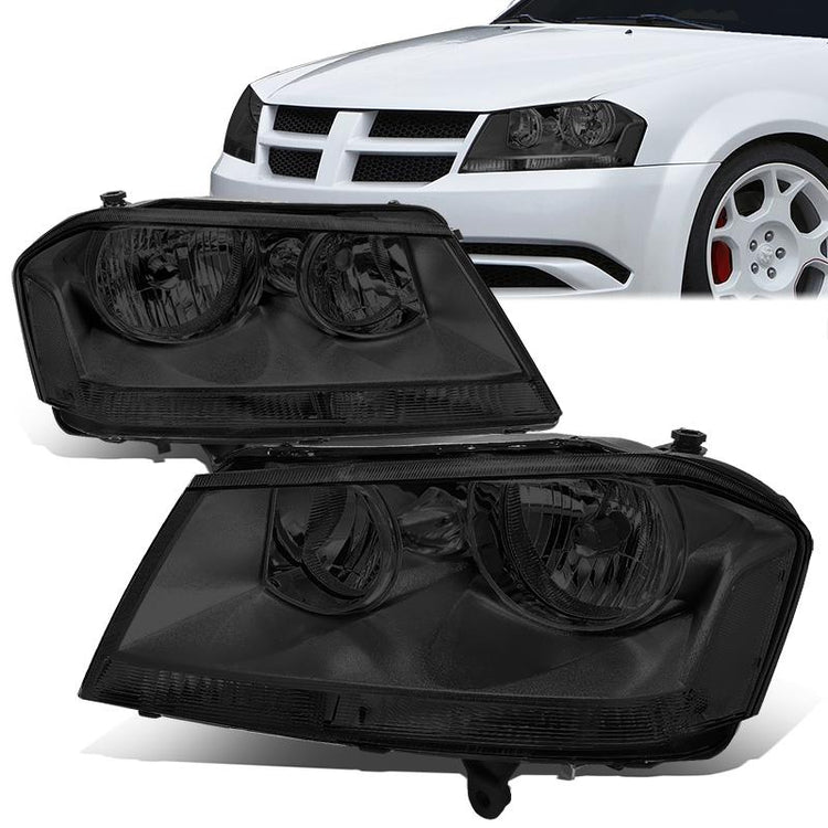 FAROS 08-14 DODGE AVENGER - 9005 HIGH / 9006 LOW / 3457A SIGNAL / 194 SIDE MARKER - CHROME HOUSING / SMOKED LENS /  CLEAR CORNER