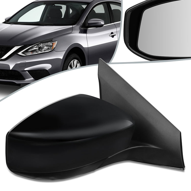 RETROVISOR MIRROR - OEM - 13-15 NISSAN SENTRA - POWERED - HEATED - FOLDING - BLACK MATERIAL - RIGHT