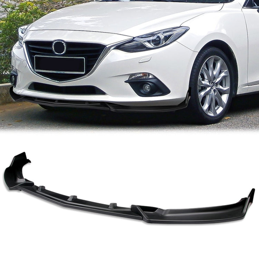 LIP FRONTAL 14-18 MAZDA 3 - REQUIRES DRILLING BUMPER FOR INSTALLATION - 3PC - MATTE BLACK
