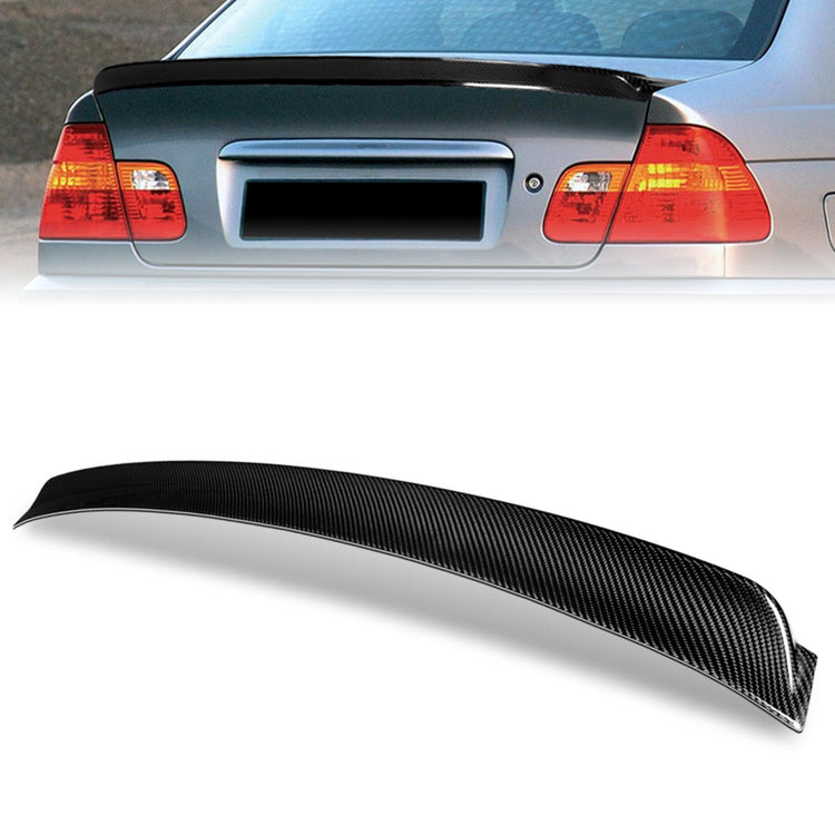 SPOILER CAR TRUNK SPOILER - 01-05 BMW 320I / 01-05 BMW 325I / 01-06 BMW 325XI / 99 BMW 328I / 99-01 BMW 323I / 01-05 BMW 330I / 01-05 BMW 330XI - FITS SEDAN MODELS - CARBON FIBER BLACK