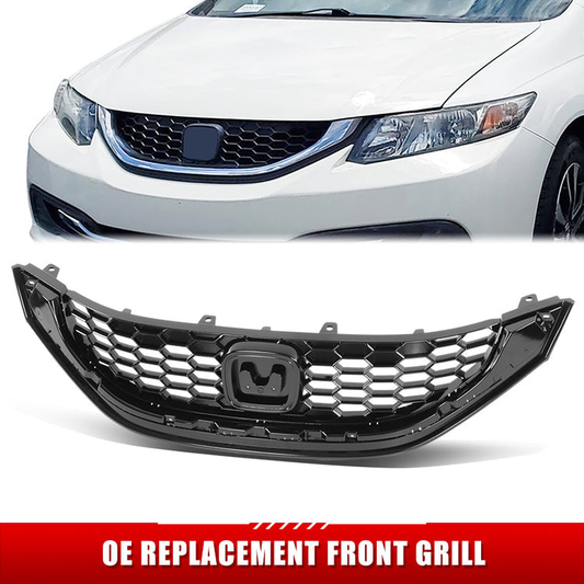 PARRILLA GRILLE - HD CVIC '12/'13-'15 (CP/SDN)/ GRILLE ASS'Y 13-15/ PAINTED BLACK (4D)(2.4)/ (SAME=SI)//PARTS.NO,HO1200218//OEM NO,71121TR3A11