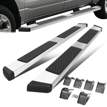 ESTRIBOS 5.5" - HONEYCOMB STEP PAD - 09-18 DODGE RAM 1500 / 10-20 DODGE RAM 2500, 3500 / 2019 DODGE RAM 1500 CLASSIC - EXTENDED CAB - CHROME / BLACK