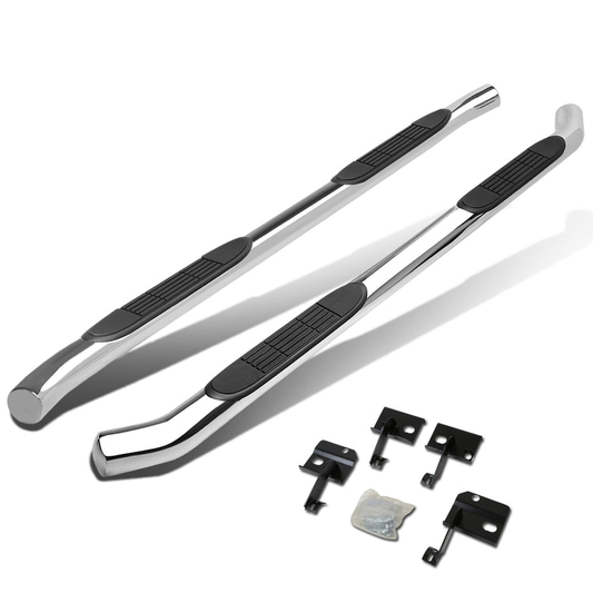 ESTRIBOS 3" - ROUND - 45 DEG - 07-11 CHEVY TRAVERSE / 07-17 GMC ACADIA / 07-10 SATURN OUTLOOK / 08-17 BUICK ENCLAVE - SILVER