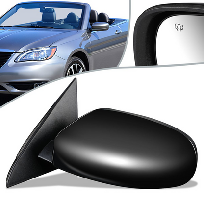 RETROVISOR MIRROR - 11-14 CHRYSLER 200 CONVERTIBLE - POWERED - HEATED - FOLDING - OEM - LEFT - TEXTURED/BLACK