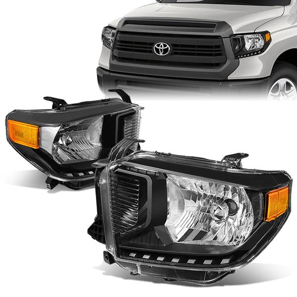 FAROS 14-17 TOYOTA TUNDRA - H4 LOW BEAM / HIGH BEAM - BLACK HOUSING / AMBER CORNER
