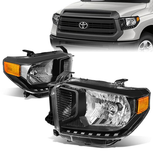 FAROS 14-17 TOYOTA TUNDRA - H4 LOW BEAM / HIGH BEAM - BLACK HOUSING / AMBER CORNER