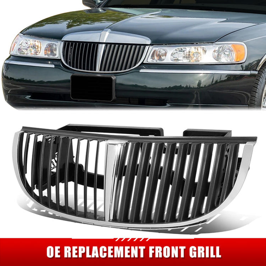 PARRILLA GRILLE - LN TWN CAR '98-'02/ GRILLE ASS'Y/ CHROME/ARGENT/ (W/STS)