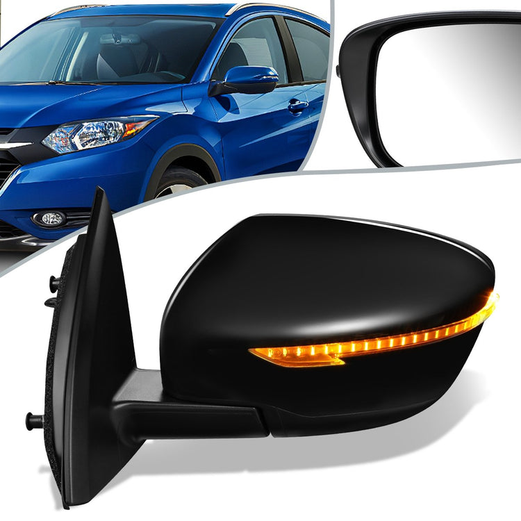 RETROVISOR MIRROR - OEM - 17-19 NISSAN ROGUE SPORT - POWERED - W/ SIGNAL LIGHT - FOLDING - BLACK MATERIAL - LEFT