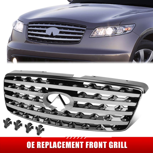 PARRILLA GRILLE - IN FX35/45 '03-'08/ GRILLE ASS'Y 03-05/ CHROME/BLACK/ W/DARK COLOR/ (SPORT)