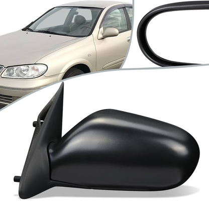 RETROVISOR MIRROR - OEM - 93-97 NISSAN BLUEBIRD U13, ALTIMA - POWERED - FOLDING - BLACK MATERIAL - LEFT