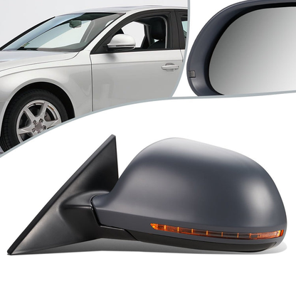RETROVISOR MIRROR - 08 AUDI A5, S5 - POWERED - HEATED - W/ SIGNAL - FOLDING - OEM - LEFT - PRIMED GREY