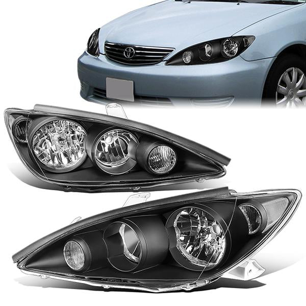 FAROS 05-06 TOYOTA CAMRY - 9006 LOW BEAM / 9005 HIGH BEAM / 4157NA TURN SIGNAL - BLACK HOUSING / CLEAR CORNER