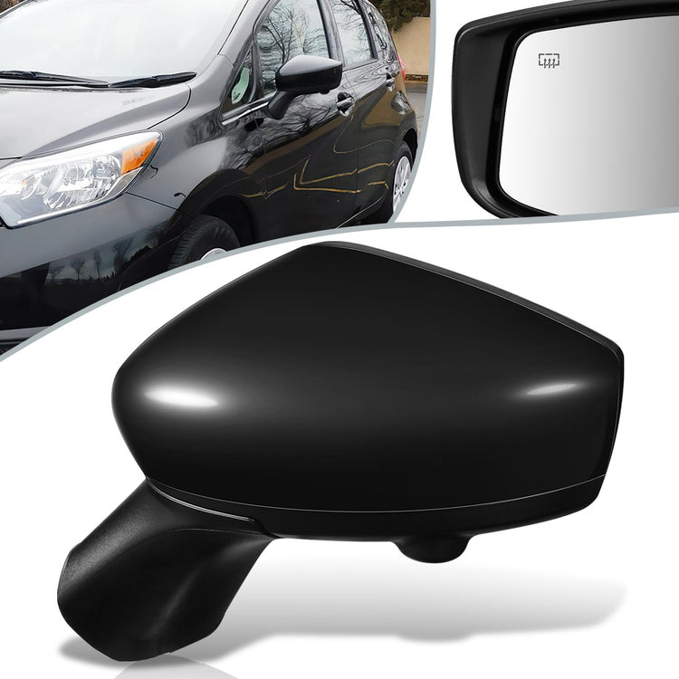RETROVISOR MIRROR - OEM - 14-16 NISSAN VERSA NOTE - POWERED - HEATED - W/ CAMERA - FOLDING - BLACK MATERIAL - LEFT