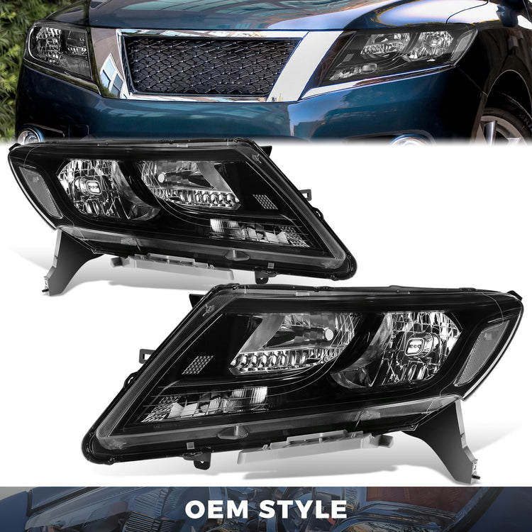 FAROS OE STYLE - 13-16 NISSAN PATHFINDER - BLACK HOUSING - CLEAR REFLECTOR