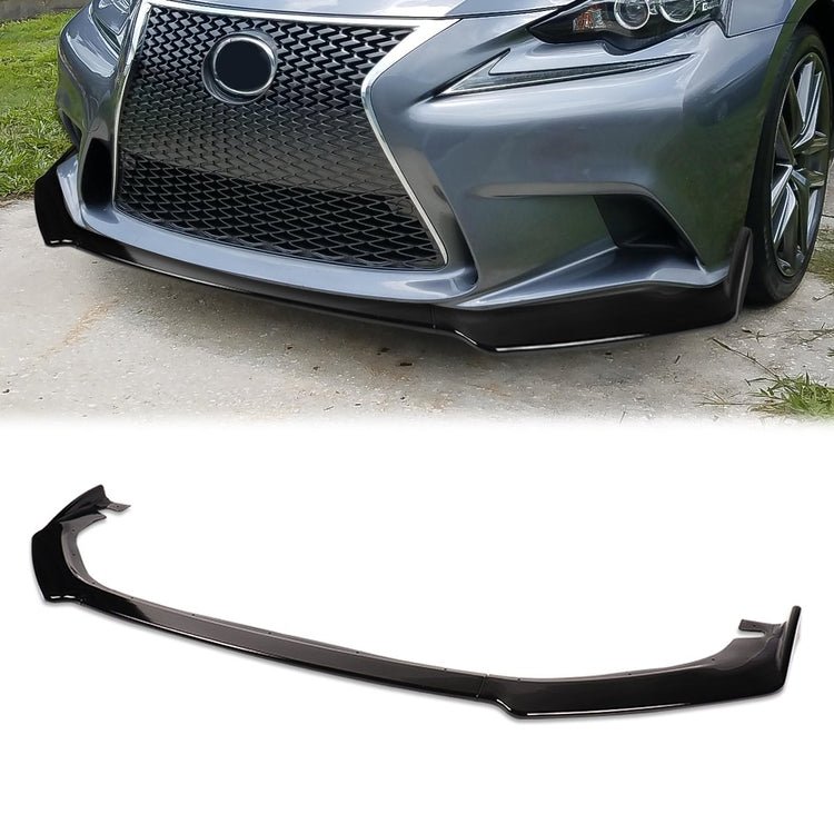 LIP FRONTAL 14-16 LEXUS IS250, 1S350 - REQUIRES DRILLING BUMPER FOR INSTALLATION - 3PC - PAINTED GLOSS BLACK