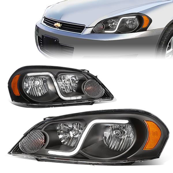 FAROS 06-13 CHEVY IMPALA / 06-07 MONTE CARLO / 14-16 CHEVY IMPALA LIMITED 2/4-DOOR - LED DRL - BLACK HOUSING / AMBER CORNER - H11 LOW BEAM / H9 HIGH BEAM