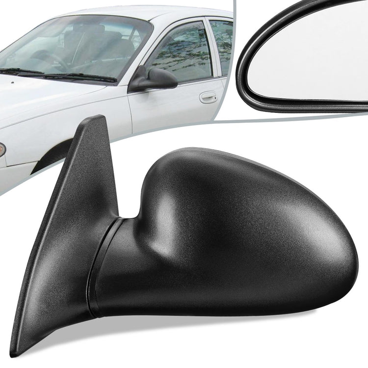 RETROVISOR MIRROR - OEM - 97-02 FORD ESCORT / 97-99 MERCURY TRACER - MANUAL - PAINTABLE - BLACK - LEFT