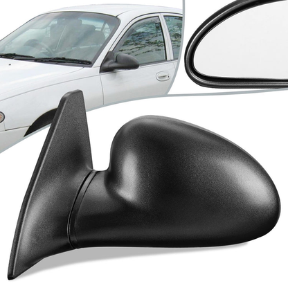 RETROVISOR MIRROR - OEM - 97-02 FORD ESCORT / 97-99 MERCURY TRACER - MANUAL - PAINTABLE - BLACK - LEFT
