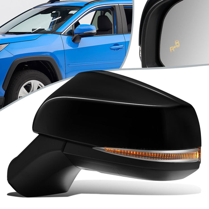 RETROVISOR MIRROR - OEM - 19+ TOYOTA RAV4 - POWERED - HEATED - W/ SIGNAL LIGHT - W/ BSD - FOLDING - BLACK MATERIAL - LEFT
