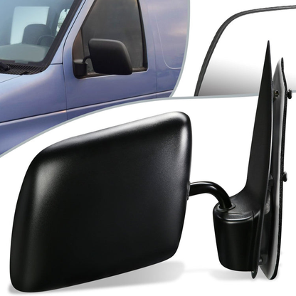 RETROVISOR MIRROR - OEM - 92-06 FORD E-150, E-250, E-350, E-450, E-550 / 99-06 FORD ECONOLINE / 96-99 FORD ECONOLINE SUPER DUTY - CONVEX GLASS - MANUAL - TEXTURED - BLACK - RIGHT