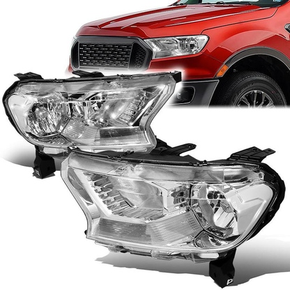 FAROS 19-23 FORD RANGER XL, XLT - FITS HALOGEN HEADLIGHT MODELS ONLY - CHROME HOUSING / CLEAR CORNER