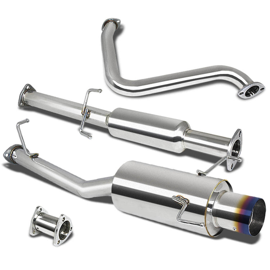 TUBERIA CATBACK CATBACK - 97-01 HONDA PRELUDE - SINGLE BURNT TIP - STAINLESS STEEL