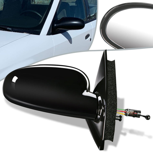 RETROVISOR MIRROR - OEM - 97-02 SATURN SC COUPE - MANUAL - PAINTABLE - BLACK - RIGHT