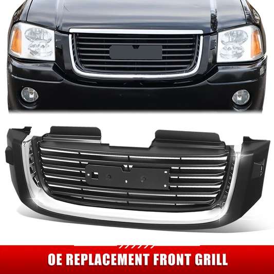 PARRILLA GRILLE - GM ENVOY '02-'09/ GRILLE ASS'Y 02-05/ CHROME W/PRIMED/ (W/H/L WASH TYPE) (SLT)/ (SAME S15 JIMMY)//PARTS.NO,GM1200504//OEM NO,10358148