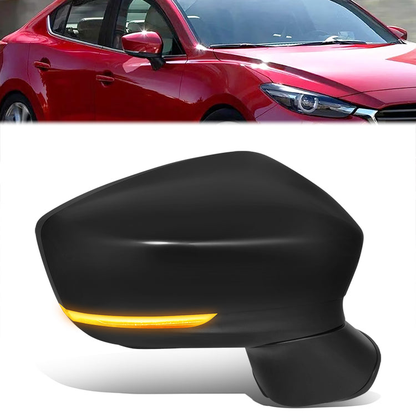RETROVISOR MIRROR - OE STYLE - MAZDA 3 17-18 - WITH POWER WITH HEATED WITH SIGNAL - MEXICO BULIT - PASSENGER SIDE - PAINT TO MATCH - BLACK
