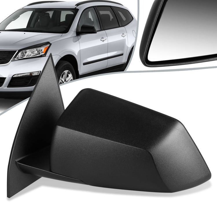RETROVISOR MIRROR - OEM - 09-16 CHEVY TRAVERSE / 09-17 GMC ACADIA / 08-10 SATURN OUTLOOK - POWERED - TEXTURED - BLACK - LEFT