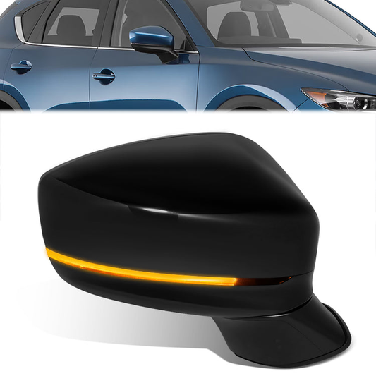 RETROVISOR MIRROR - OE STYLE - MAZDA CX-5 17-23 - WITH POWER WITH SIGNAL - PASSENGER SIDE - PAINT TO MATCH - BLACK